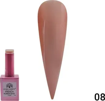Global Fashion Rubber Base Coat French (тон 08) 15 мл