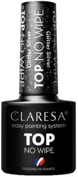 Claresa Top No Wipe Glitter Silver 5 мл