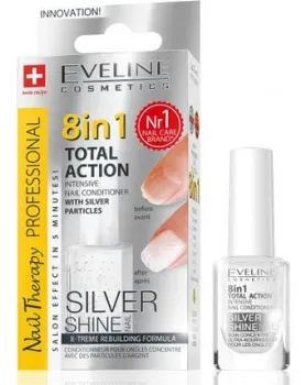 Eveline Cosmetics Nail Therapy 8 в 1 Silver Shine 12 мл