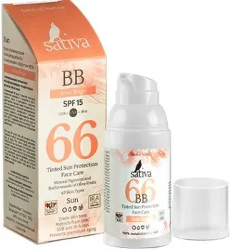 Sativa Ухаживающий с тонирующим эффектом 66 Rose Beige SPF15 (30 мл)