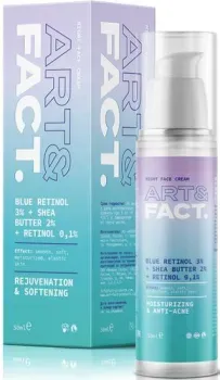 Art&Fact Крем для лица Blue Retinol 3% + Shea 2% омолаживающий и регенерирующий ночной 50 мл
