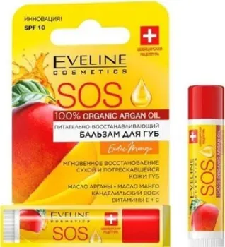 Eveline Cosmetics Бальзам для губ 100% Organic Argan Oil SOS Exotic Mango 4.5 г