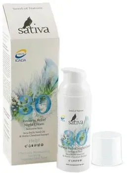 Sativa Крем-флюид №30 ночной для чувствит. и легкокрасн. кожи 50 мл