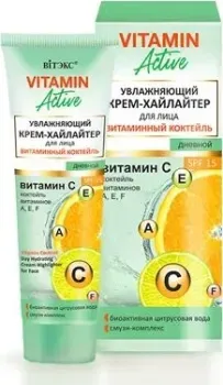 Витэкс Увлажняющий крем-хайлайтер для лица витаминный коктейль, SPF 15, дневной 40 мл