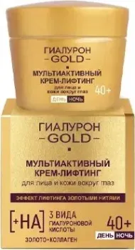 Витэкс Гиалурон Gold Мультиактивный крем-лифтинг для лица и кожи вокруг глаз 40+, день/ночь 45 мл
