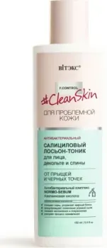 Витэкс Антибактериальный салициловый лосьон-тоник от прыщей и черных точек для лица, декольте и спины 150 мл