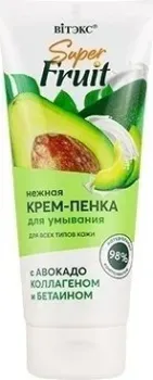 Витэкс Super Fruit Нежная крем-пенка для умывания с авокадо, коллагеном и бетаином 200 мл