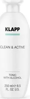 Klapp Тоник Clean&active для жирной и комбинированной кожи Tonic with Alcohol 250 мл