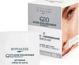 Byphasse Крем для лица Ночной Q10 Мгновенный Лифтинг c гиалуроновой кислотой и витамином Е 60 мл