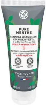 Yves Rocher Pure Menthe Очищающая поры маска с углем и перечной мятой БИО - для кожи склонной к несовершенствам 75 мл