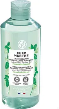 Yves Rocher Pure Menthe Очищающая Мицеллярная вода д/снятия макияжа с Перечной Мятой БИО - д/комб. и жирн.кожи 400 мл