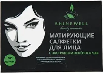 Shinewell Матирующие салфетки для лица с экстрактом зеленого чая AS6 50 шт