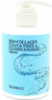 Deoproce Крем для лица Clean&white Cleansing Massage H2 O Collagen 430 мл