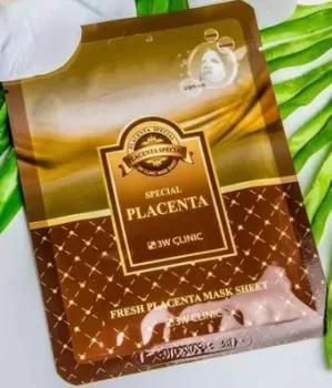 3W Clinic Маска для лица тканевая Fresh Placenta Mask Sheet 23 мл