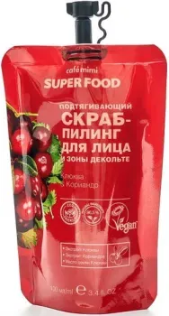 Cafe Mimi Скраб для лица Клюква и кориандр дойпак (100 мл)