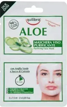 Equilibra Маска для лица кремовая Aloe очищающая (2x7.5 мл)