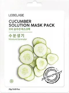 Lebelage Маска для лица тканевая Cucumber Solution Mask Освежающая (25 г)
