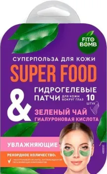 Фитокосметик Патчи под глаза Super Food Гидрогелевые Зеленый чай & Гиалуроновая кислота (7 г)