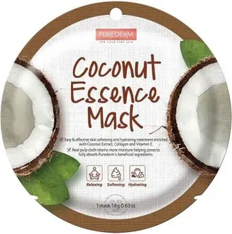 Purederm Маска для лица тканевая Coconut Essence Mask (18 г)