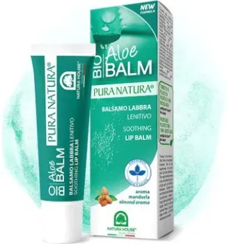 Natura House Бальзам для губ Смягчающий с экстрактом алоэ BIO Aloe BALM PURA NATURA soothing lip balm, 10 мл