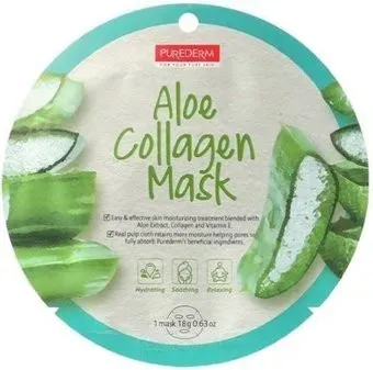 Purederm Маска для лица тканевая Aloe Collagen Mask (18 г)