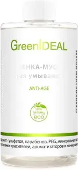 GreenIdeal Пенка для умывания Anti-Agе Натуральная бессульфатная Сменный блок (450 мл)