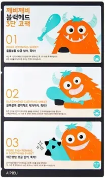 A'Pieu Набор масок для лица Goblin Blackhead 3-step Nose Sheet Маска-патчи для носа (6,2 г)