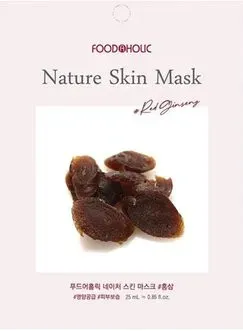 FoodaHolic Тканевая маска для лица Nature Skin с экстрактом красного женьшеня 23 мл