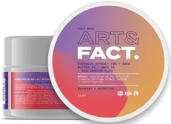 Art&Fact Маска для лица витаминная для лица шеи Propolis Extr.10%+Shea Butter 3%+Urea1%+Niacinam 50 мл