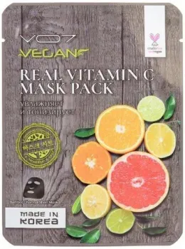 VO7 Маска для лица тканевая Real Vegan Тонизирующая с витамином С 25 г