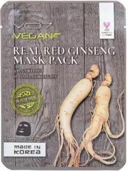 VO7 Маска для лица тканевая Real Vegan Омолаживающая с экстрактом корня красного женьшеня 25 г