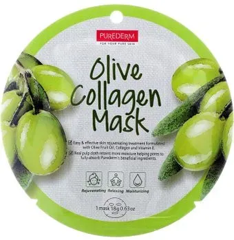 Purederm Маска для лица тканевая Olive Collagen Mask 18 г