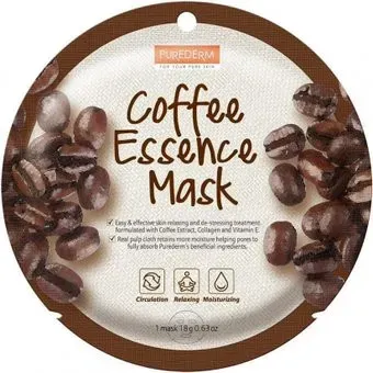 Purederm Маска для лица тканевая Coffee Essence Mask 18 г