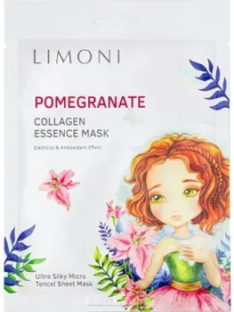 Limoni Маска для лица тканевая Pomegranate Collagen Essence Mask 25 г