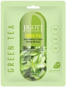 Jigott Набор масок для лица Green Tea Real Ampoule Mask 10x27 мл