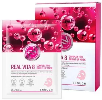 Enough Маска для лица тканевая Real Vita 8 Complex Pro Bright Up Mask 25 г