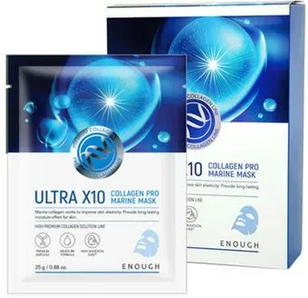 Enough Маска для лица тканевая Ultra X10 Collagen Pro Marine Mask 25 г