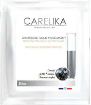 Carelika Маска для лица тканевая Очищающая детокс с древесным углем 23 г