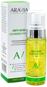 Aravia Пенка для умывания Laboratories Anti-Acne с коллоидной серой и экстрактом женьшеня 150 мл