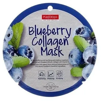 Purederm Маска для лица Blueberry Collagen Mask 18 г