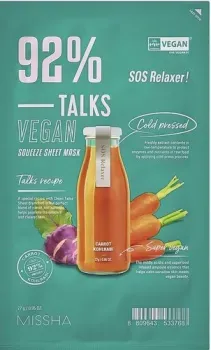 Missha Маска Talks Vegan Squeeze Sheet Mask Sos Relaxer 27 г