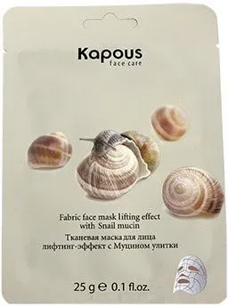 Kapous Professional Тканевая маска для лица лифтинг-эффект с муцином улитки 25 г