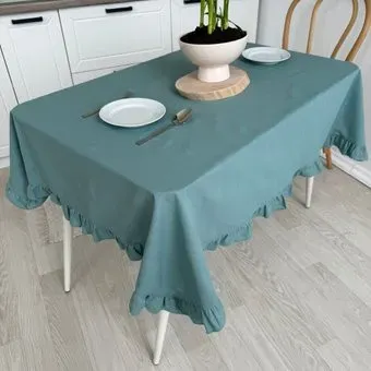 ОМурМебель 180x150см прямоугольная с рюшами (синий)