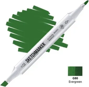 Sketchmarker Двусторонний G80 SM-G80 (вечнозеленый)