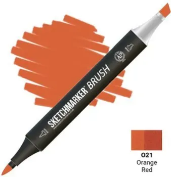 Sketchmarker Brush Двусторонний O21 SMB-O21 (оранжевый/красный)