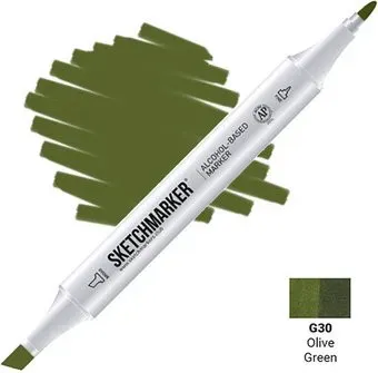 Sketchmarker Двусторонний G30 SM-G30 (зеленый оливковый)
