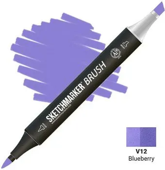 Sketchmarker Brush Двусторонний V12 SMB-V12 (голубика)