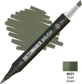 Sketchmarker Brush Двусторонний BG21 SMB-BG21 (зеленый грейфер)