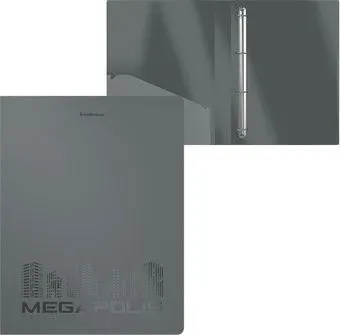 Erich Krause Megapolis 24 мм на 4 кольцаx серый 49982 (4 шт)