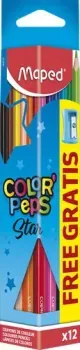 Maped Color Peps Star + точилка 183213 (12 шт)